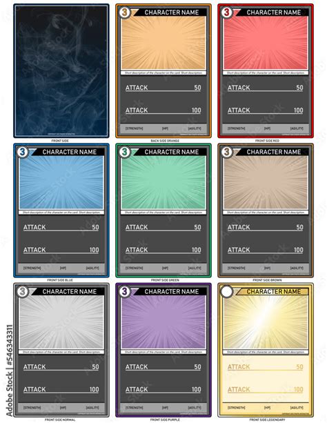 Trading Card Game Base Template Stock Vector | Adobe Stock