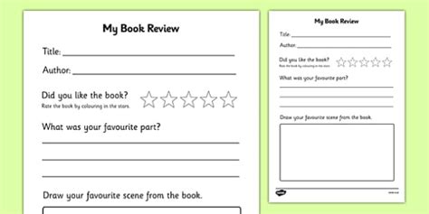 Printable Book Review - book review, book review template, my