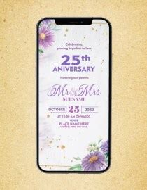 Get 25th Anniversary Invitation Card Online | Impressive Invitation Ecards