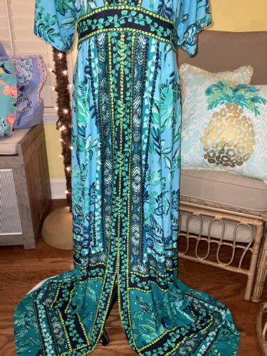 Lilly Pulitzer NWT Ilia Maxi Dress Seabreeze Plant One On You Size 6,8 ...