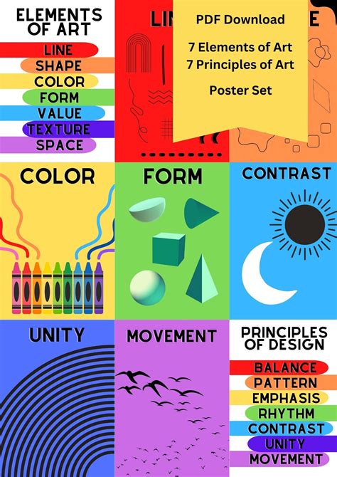 Elements of Art & Principles of Design Poster Set - Etsy