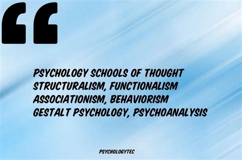 Schools of Thought in Psychology