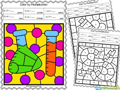 color by number multiplying by 9 worksheet education com - autumn fall ...