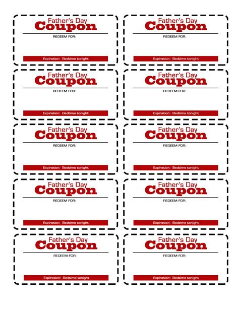 Father's Day Coupon Printable! | Flourish | Free Resources for Pro ...