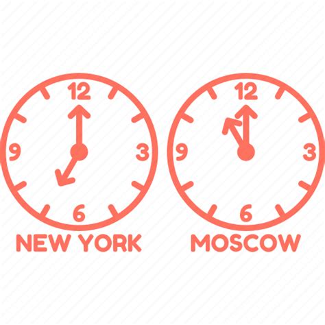 Clock, moscow, newyork, time, time zone, watch icon