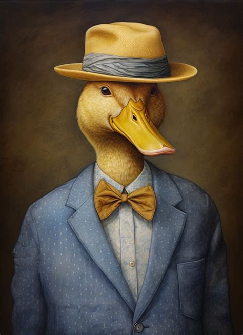 Surreal Duck In A Suit Portrait Art Free Stock Photo - Public Domain Pictures