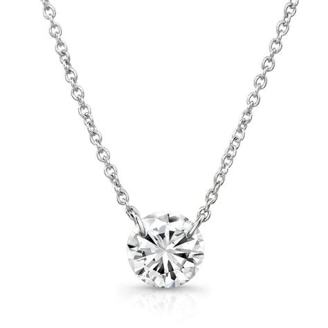 Dancing Diamond Solitaire Necklace - 1/3ct Diamond Pendant with NO ...