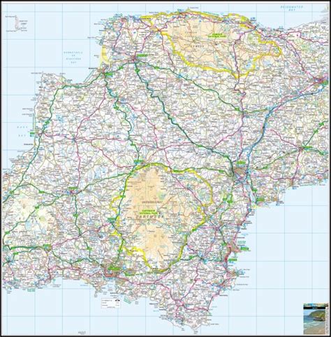 Devon Road and Rail Map A-Z - Maps, Books & Travel Guides