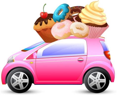 Cakes advertisement car transportation icon colorful decoration ai eps vector | UIDownload