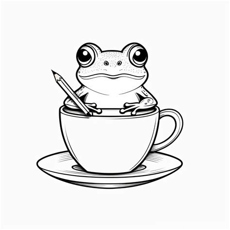 Frog Sketch with Coffee Mug | Stable Diffusion en línea