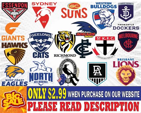 All AFL 2023 Teams Svg Afl Team Svg Afl Logo Svg Svg Files - Etsy