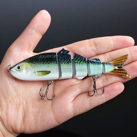 4 section Jointed bait Fishing Lure Swimbait Bass Shad Minnow Bionic 4. ...