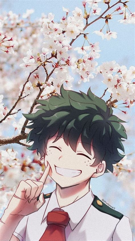 Anime Boy Smile, anime boy, smile, flowers, animation, cute, HD phone wallpaper | Peakpx