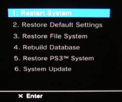 PS3 Recovery Menu