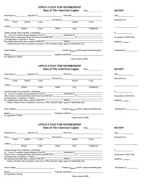 Sons Of American Legion Application Form Fillable - Fill and Sign ...