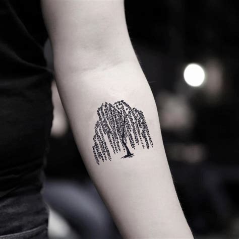 Willow Birch Tree Temporary Tattoo Sticker - OhMyTat