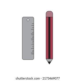 Scale Pencil Vector Illustration Stationery Equipment Stock Vector (Royalty Free) 2173469077 ...