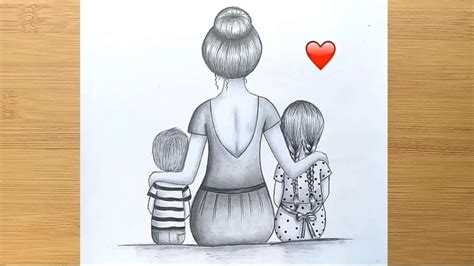 Mother And Daughter Pencil Drawing Images ~ 60 Simple Pencil Mother And ...