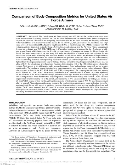 (PDF) Comparison of Body Composition Metrics for United States Air ...