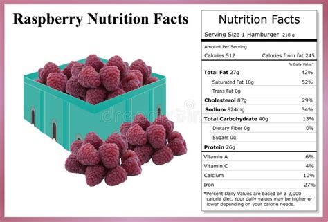 Raspberry Nutrition Facts stock illustration. Illustration of label ...