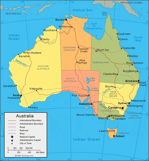 Australia Map and Satellite Image