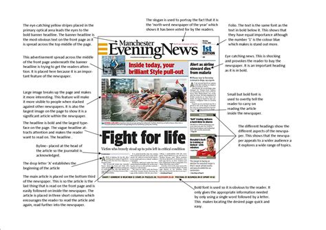 A2 Advanced Portfolio: Newspaper Front Page Analysis