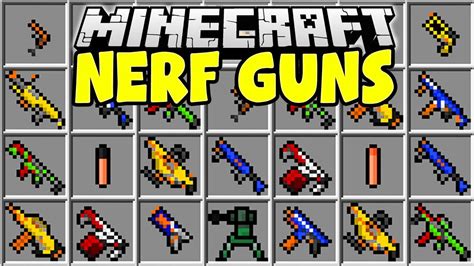 Minecraft NERF GUNS MOD | NERF SNIPERS, NERF SENTRY, NERF BULLETS!! - YouTube