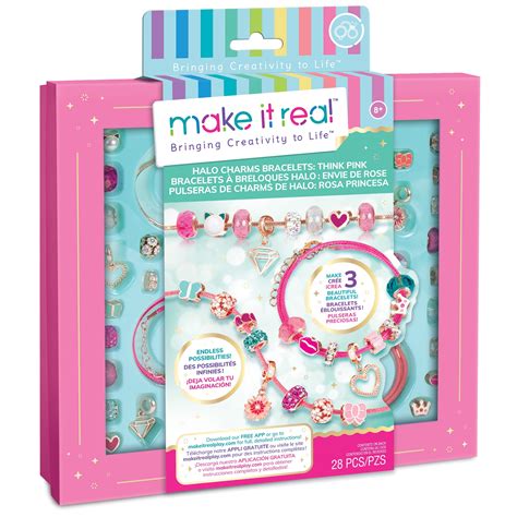 Make It Real: 28 Pieces, DIY Unique Charm & Bead Jewelry Kit, Tweens ...