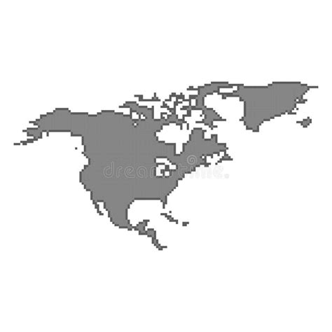 Pixel Art Style Illustration North America Map Stock Vector - Illustration of worldwide ...