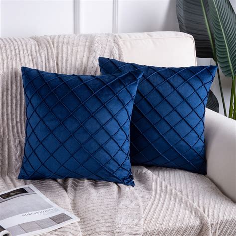 Phantoscope Soft Pleated Velvet Series Decorative Throw Pillow, 18" x ...