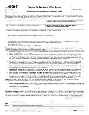 Form 4506 T 2011 - Fill and Sign Printable Template Online