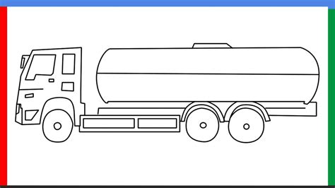 How to draw Oil Tanker Truck [petrol tanker] step by step for beginners - YouTube