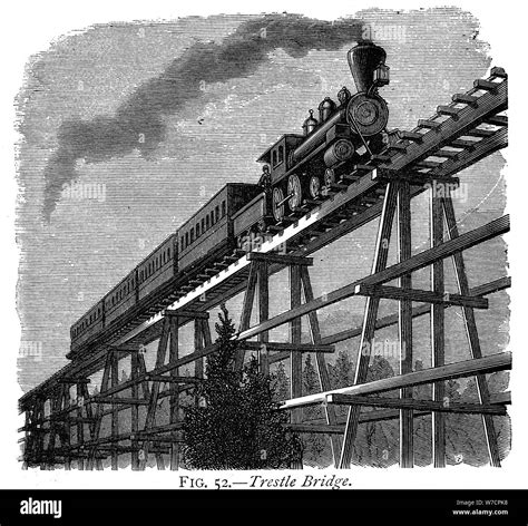 Train on trestle bridge Black and White Stock Photos & Images - Alamy