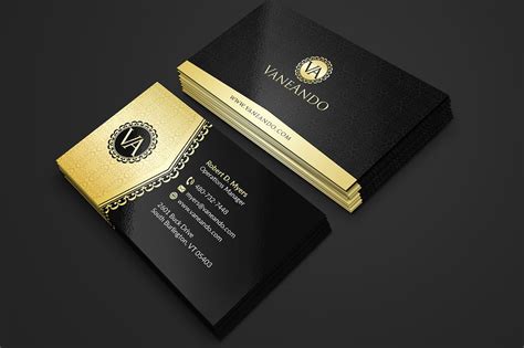 Black And Gold Business Card Template