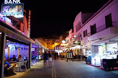 Bars in the Old Town at Night, Albufeira. Editorial Stock Image - Image of algarve, relaxation ...