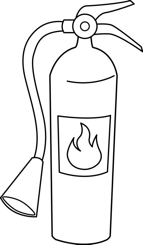 Fire Extinguisher Line Art - Free Clip Art