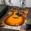 Music For Me is Everywhere Personalized Guitar Area Rug - Dingmun