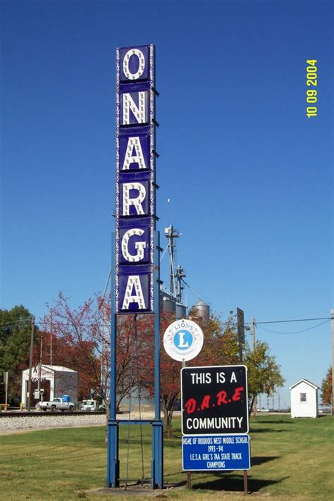 Onarga, IL : Lighted Onarga Town Sign photo, picture, image (Illinois) at city-data.com