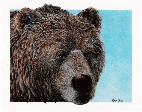 Brown Bear Wildlife Art Print Acrylic Painting by JaymeDeeArt