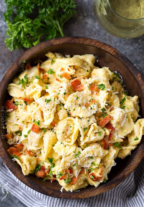 20 Minute Tortellini Pasta Carbonara - The Chunky Chef