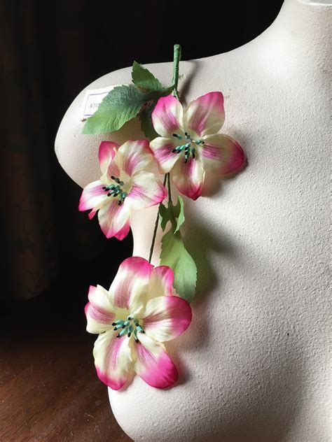 Pink Silk Flowers Vintage Millinery Clematis Made in Germany | Etsy