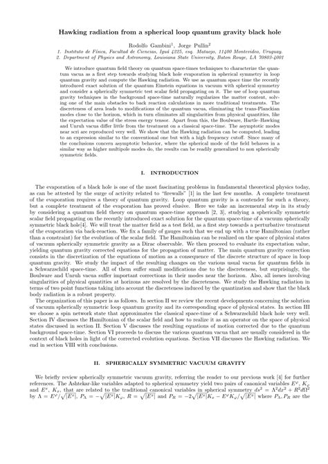 (PDF) Hawking radiation from a spherical loop quantum gravity black hole