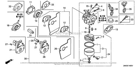 Honda Engines GCV160A0 S3TE ENGINE, USA, VIN# GJAPA-1000001 Parts Diagram for CARBURETOR