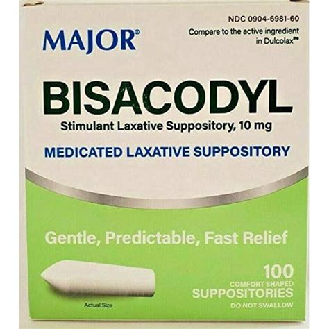 Major Bisacodyl Laxative 10mg, 100ct Suppositories - Walmart.com - Walmart.com