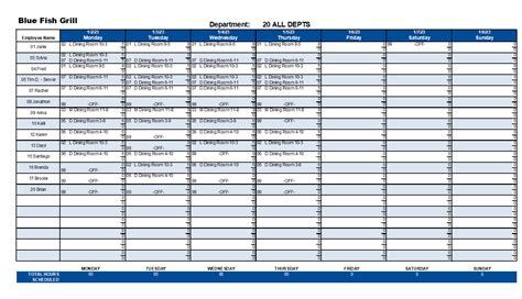 Restaurant Labor Schedule Template | RestaurantOwner