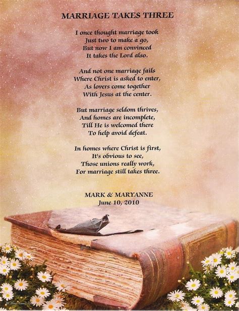 Marriage Takes Three - I love this poem! | Love & Marriage | Pinterest ...