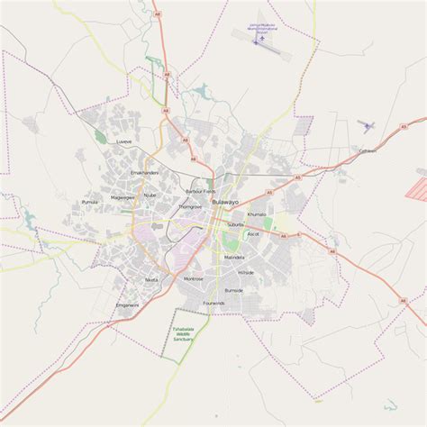 Editable City Map of Bulawayo – Map Illustrators