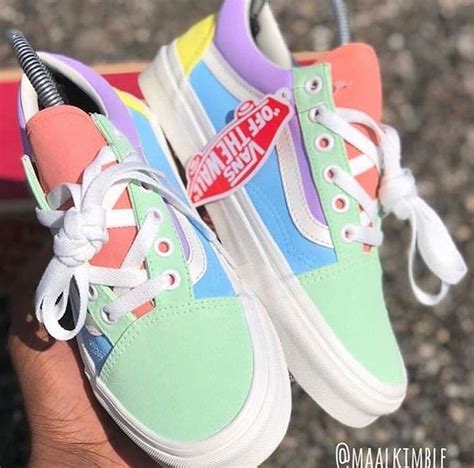 Colourful vans☀️ | Vans shoes fashion, Black adidas shoes, Shoe ...