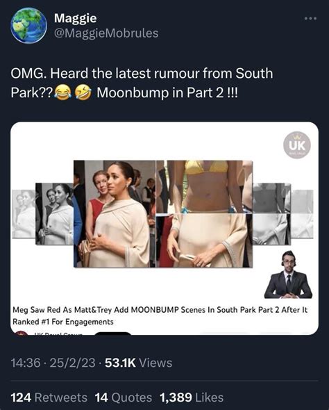 Rumour is that the moonbump will feature in South Park part 2 😆😆😆 : r ...