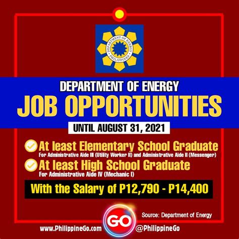 DOE has opportunities available to apply | Philippine Go